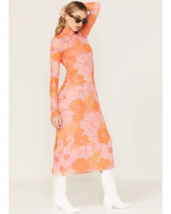 Show Me Your Mumu Women's Daphne Floral Print Mesh Turtleneck Dress -Cheap Western Femme Store 2000376662 650 P1