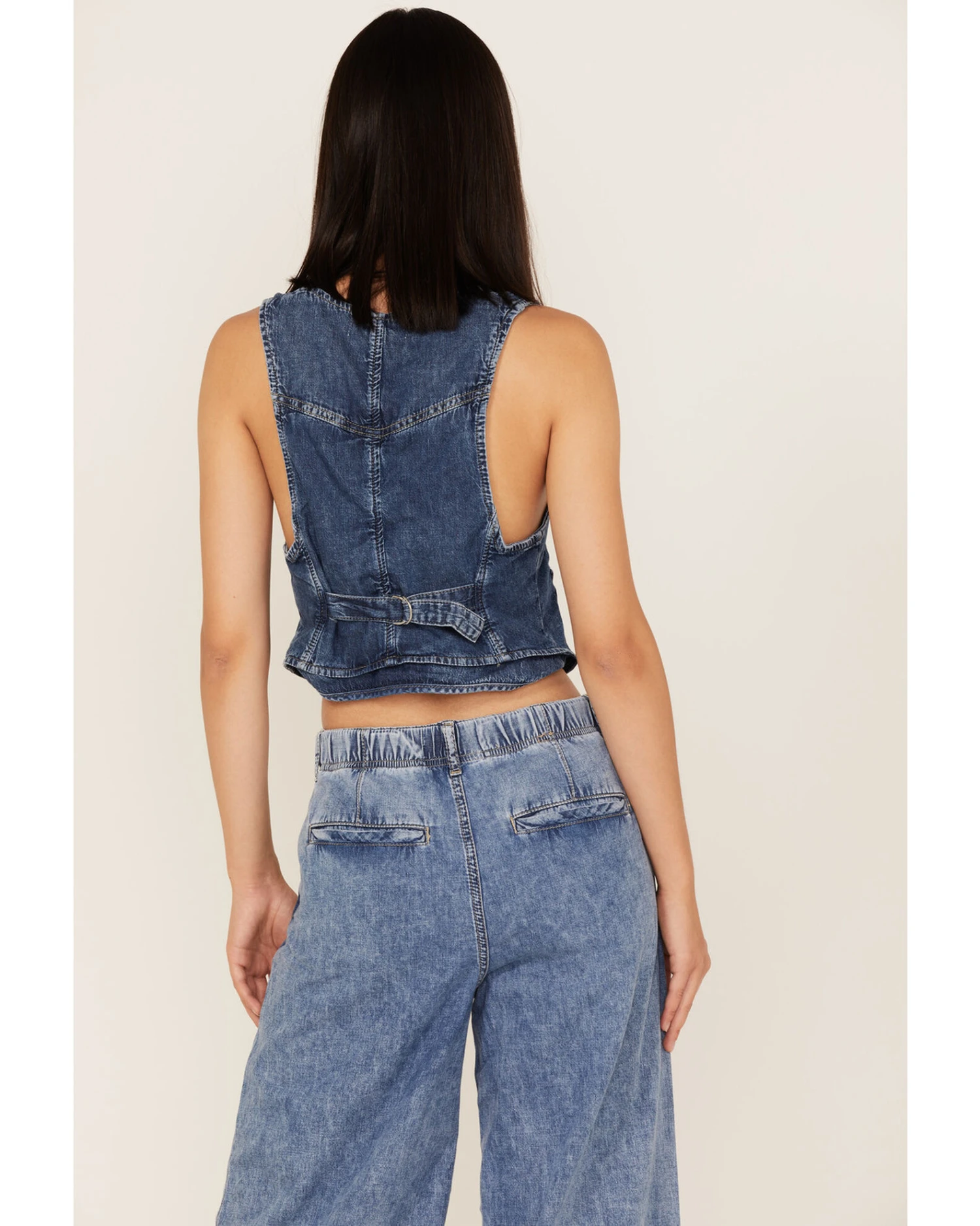 Free People Women's Rider Denim Vest & Flare Jeans Suit Set - 2-Piece 9 Free People Women's Rider Denim Vest & Flare Jeans Suit Set - 2-Piece - Image 9