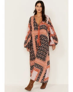 Jen's Pirate Booty Women's Roma La Perouse Floral Patchwork Print Maxi Dress -Cheap Western Femme Store 2000379666 001 P1