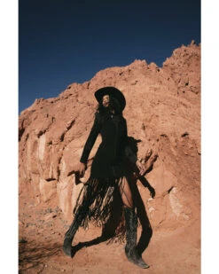 Idyllwind Women's Blaine Faux Suede Fringe Maxi Dress -Cheap Western Femme Store 2000380682 001 P1