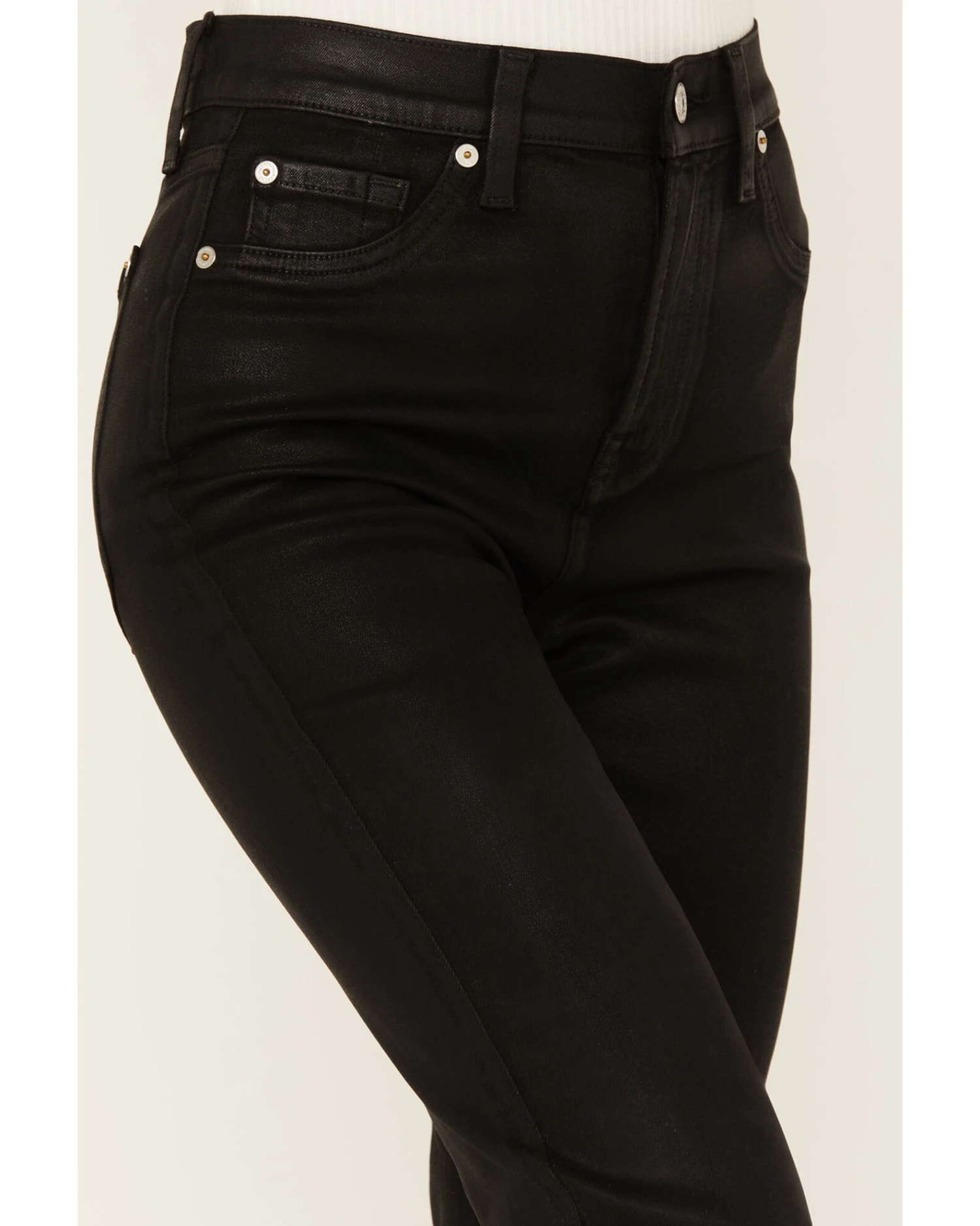 7 For All Mankind Women's High Rise Coated Denim Slim Kick Flare Jeans 3 7 For All Mankind Women's High Rise Coated Denim Slim Kick Flare Jeans - Image 3