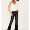 Understated Leather Women's Wild Cats Mid Rise Leather Flare Pants