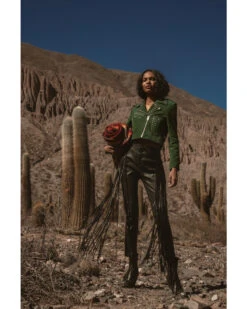 Wonderwest Women's Leather Fringe Pants -Cheap Western Femme Store 2000382473 001 P1