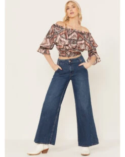 Shyanne Women's Ruffle Off Shoulder Chiffon Top -Cheap Western Femme Store 2000382838 202 P1