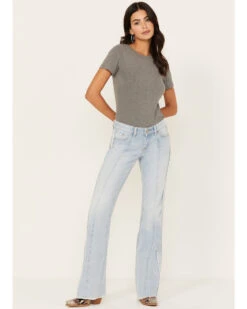 Shyanne Women's Light Wash Low Rise Seamed Bootcut Jeans -Cheap Western Femme Store 2000383329 413 P1