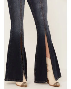 Shyanne Women's Dark Wash Mid Rise Slit Boot Cut Jeans 6 Shyanne Women's Dark Wash Mid Rise Slit Boot Cut Jeans -Cheap Western Femme Store 2000383359 415 P2