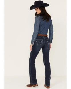 Wrangler Women's Mid Rise Q-Baby Dark Wash Bootcut Ultimate Riding Jeans -Cheap Western Femme Store 2000384133 416 P1