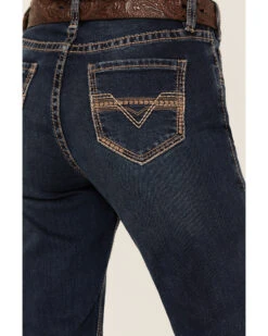 Rock & Roll Denim Women's Dark Wash Mid Rise Extra Stretch Riding Bootcut Jeans -Cheap Western Femme Store 2000385094 416 P2