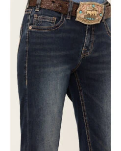 Rock & Roll Denim Women's Dark Wash Mid Rise Extra Stretch Riding Bootcut Jeans -Cheap Western Femme Store 2000385094 416 P4