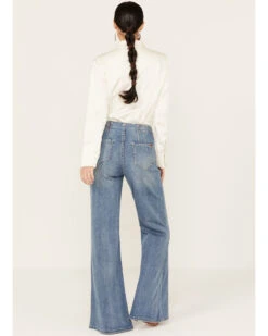 Rock & Roll Denim Women's Medium Wash High Rise Extra Stretch Palazzo Flare Jeans -Cheap Western Femme Store 2000385098 414 P3