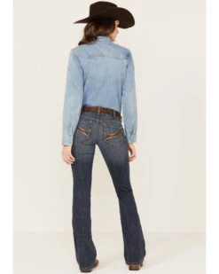 Ariat Women's R.E.A.L Dark Wash Mid Rise Amora Bootcut Jeans -Cheap Western Femme Store 2000385124 416 P1