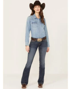 Ariat Women's R.E.A.L Dark Wash Mid Rise Amora Bootcut Jeans