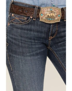 Ariat Women's R.E.A.L Dark Wash Mid Rise Amora Bootcut Jeans -Cheap Western Femme Store 2000385124 416 P4