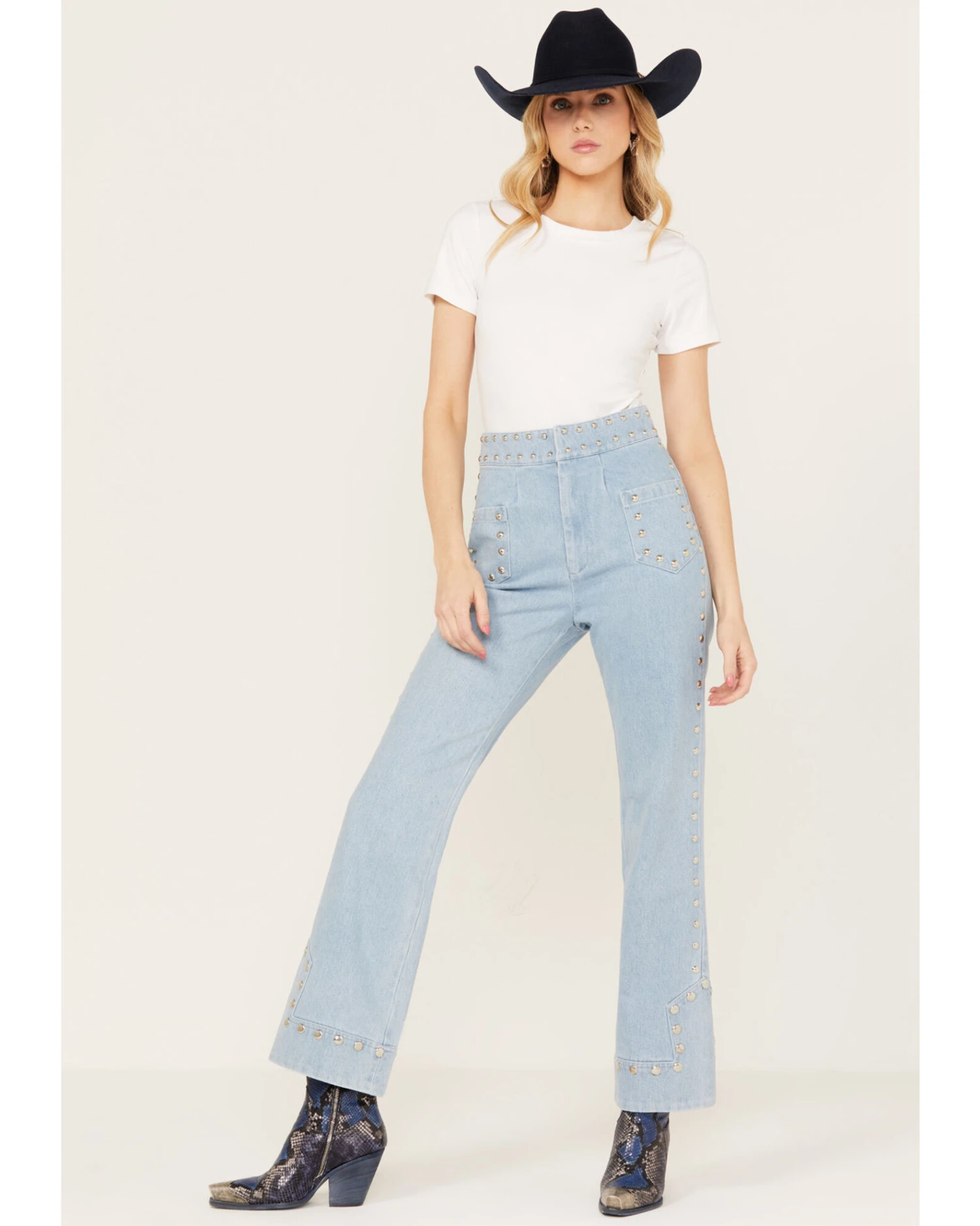 Understated Leather Women's Bluegrass Studded Jeans 3 Understated Leather Women's Bluegrass Studded Jeans - Image 3