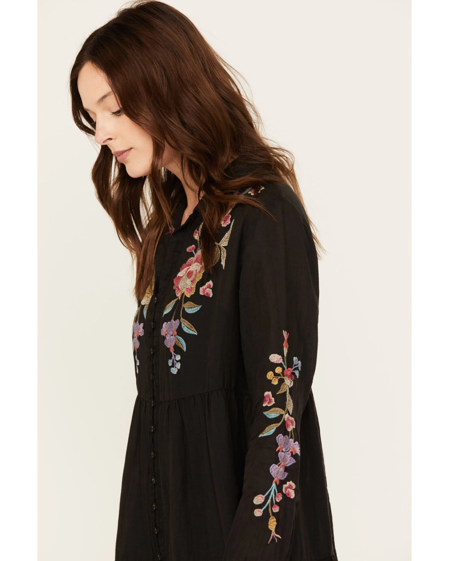 Johnny Was Women's Petunia Tiered Shirt Dress 2 Johnny Was Women's Petunia Tiered Shirt Dress - Image 2