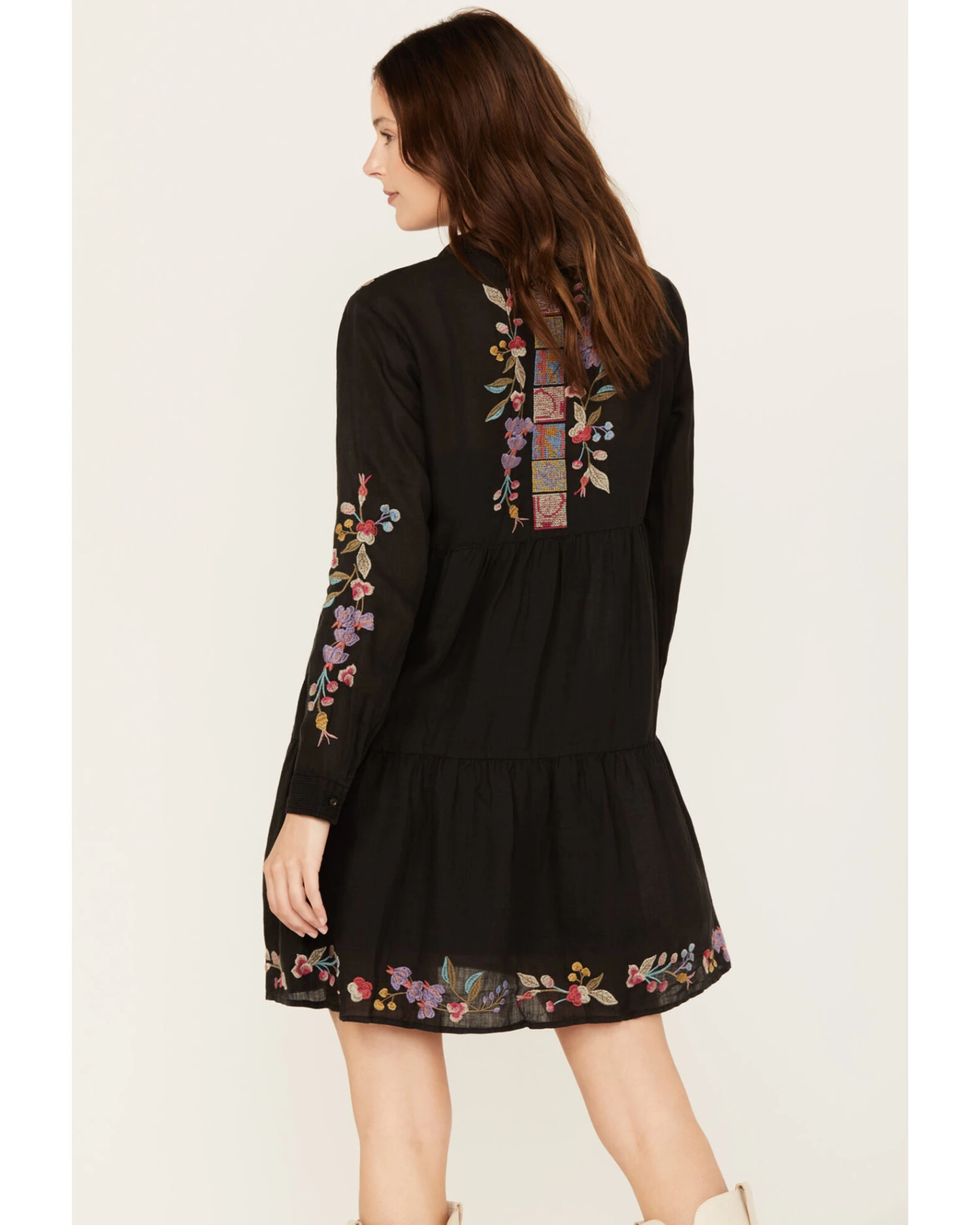 Johnny Was Women's Petunia Tiered Shirt Dress 4 Johnny Was Women's Petunia Tiered Shirt Dress - Image 4