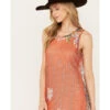 Johnny Was Women's Paisley Print Mesh Slip Dress