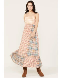 Miss Me Women's Plaid Print Sleeveless Maxi Dress -Cheap Western Femme Store 2000387335 900 P1
