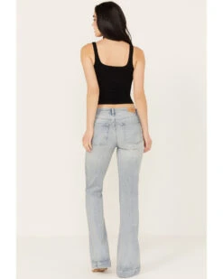 7 For All Mankind Women's Medium Wash Camila Mid Rise Dojo Trouser Jeans -Cheap Western Femme Store 2000388105 414 P1