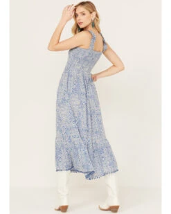 Yura Women's Western Tiered Sleeveless Midi Dress