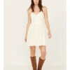 Molly Bracken Women's Lace Button Down Sleeveless Mini Dress