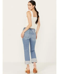 Ceros Women's Mid Rise Rolled Cuffed Capri Jeans -Cheap Western Femme Store 2000388373 412 P3