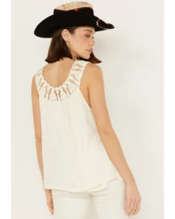 Miss Me Women's Crochet Neck Sleeveless Peasant Top -Cheap Western Femme Store 2000389766 101 P4