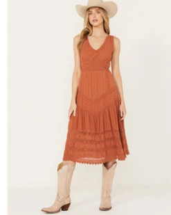 Scully Women's Sleeveless Lace Hem Dress -Cheap Western Femme Store 2000393042 220 P1