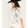 Johnny Was Women's Embroidered Short Sleeve Wodeleah Blouse