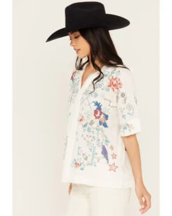 Johnny Was Women's Embroidered Short Sleeve Wodeleah Blouse