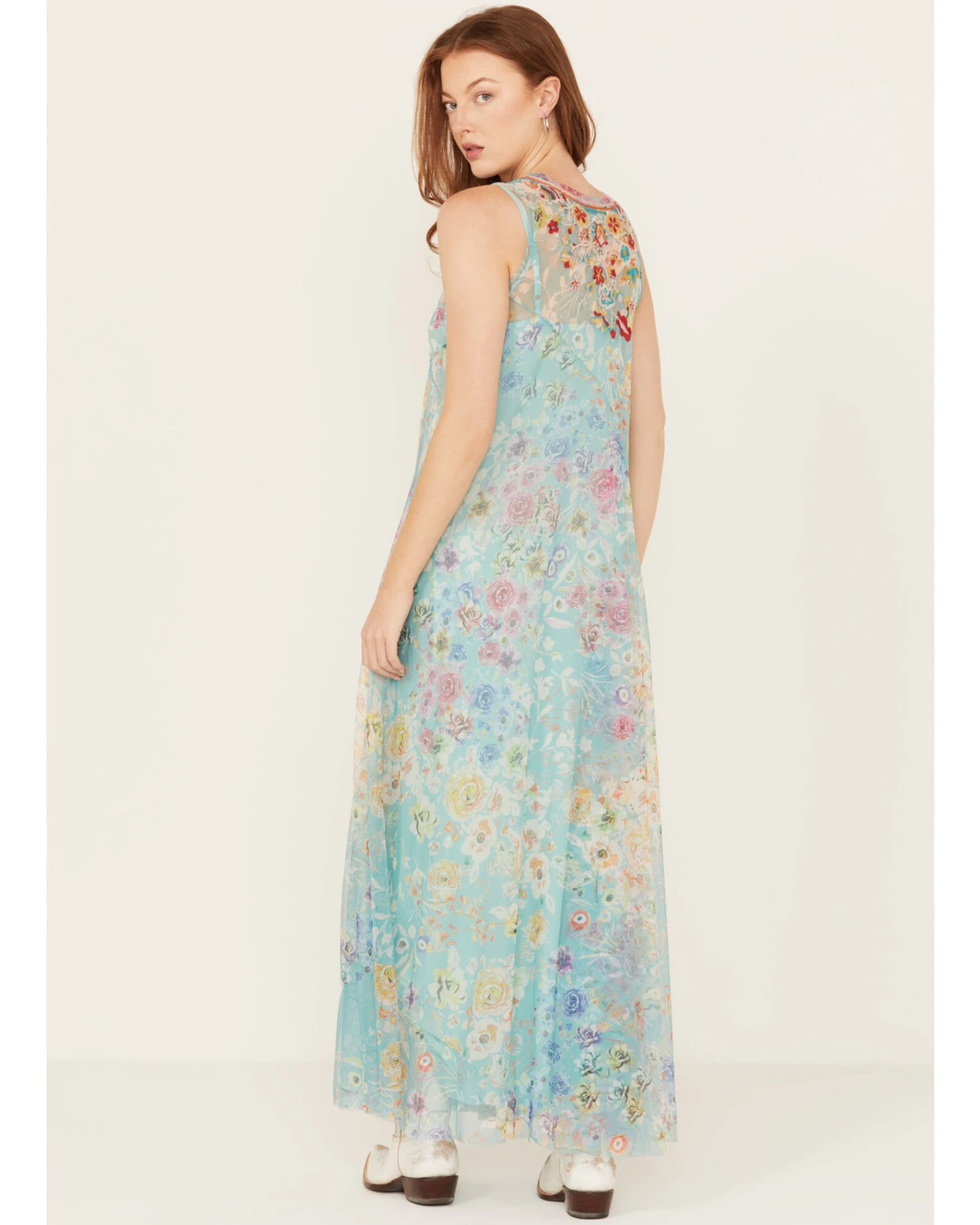 Johnny Was Women's Forever Flower Mesh Maxi Dress 2 Johnny Was Women's Forever Flower Mesh Maxi Dress - Image 2