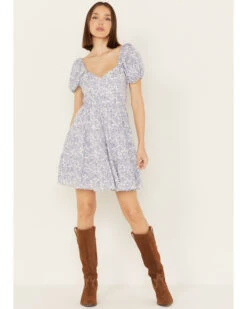 Yura Women's Floral Short Sleeve Mini Dress 6 Yura Women's Floral Short Sleeve Mini Dress -Cheap Western Femme Store 2000394526 400 P1