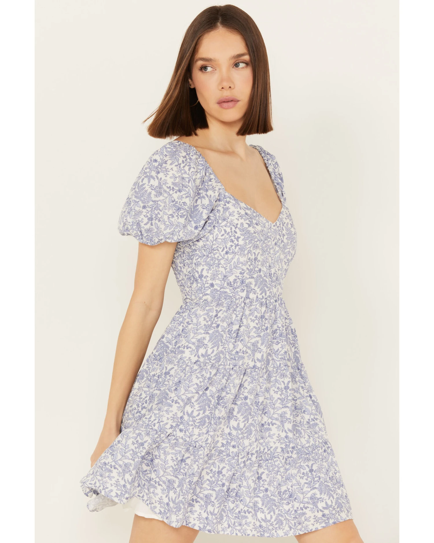 Yura Women's Floral Short Sleeve Mini Dress 1 Yura Women's Floral Short Sleeve Mini Dress