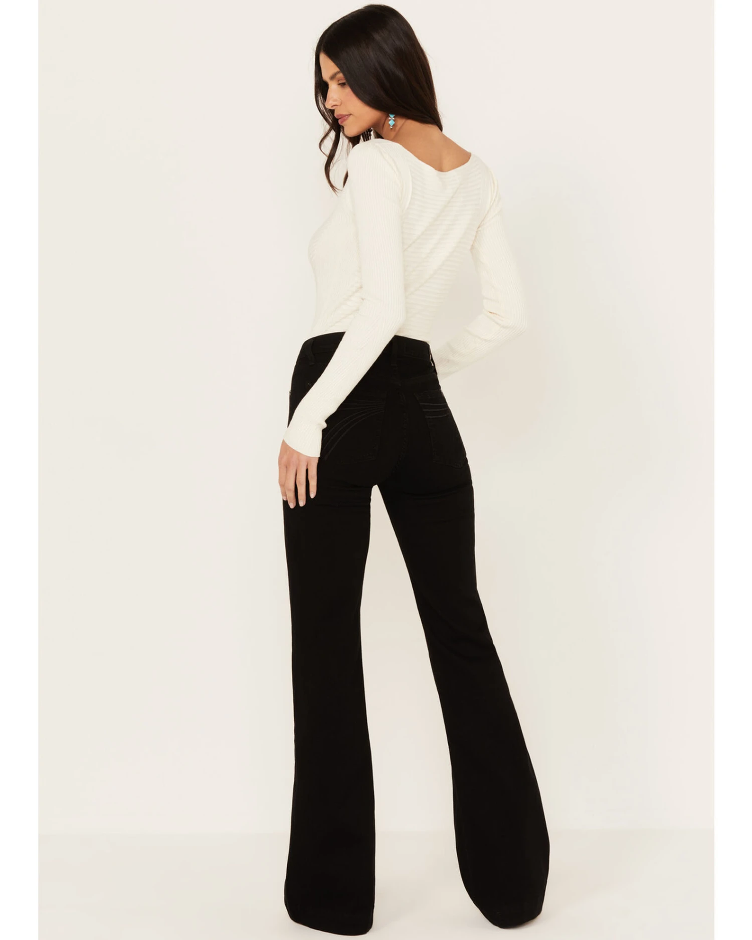 7 For All Mankind Women's Mid Rise Dojo Trouser Jeans 2 7 For All Mankind Women's Mid Rise Dojo Trouser Jeans - Image 2