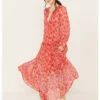 Free People Women's See It Through Floral Long Sleeve Maxi Dress