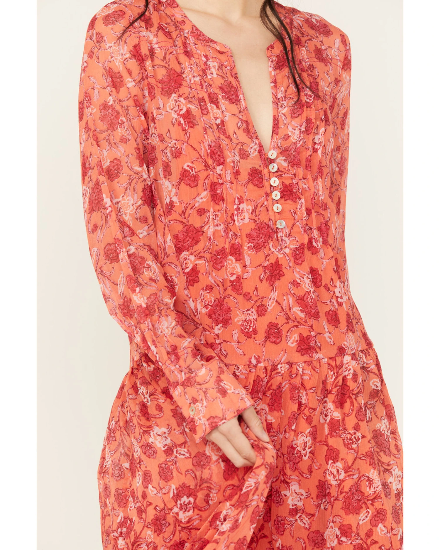 Free People Women's See It Through Floral Long Sleeve Maxi Dress 2 Free People Women's See It Through Floral Long Sleeve Maxi Dress - Image 2